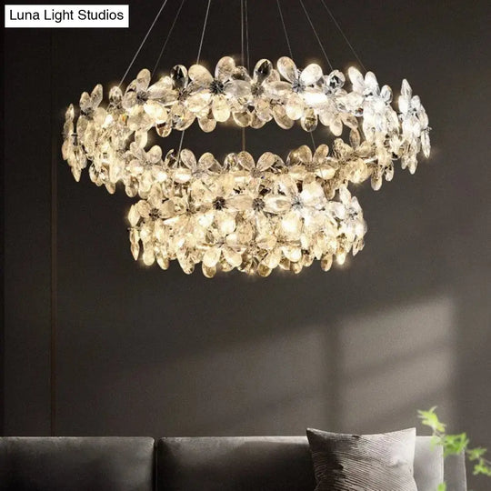 Modern Petal Crystal Chandelier – Luxury Ceiling Lighting