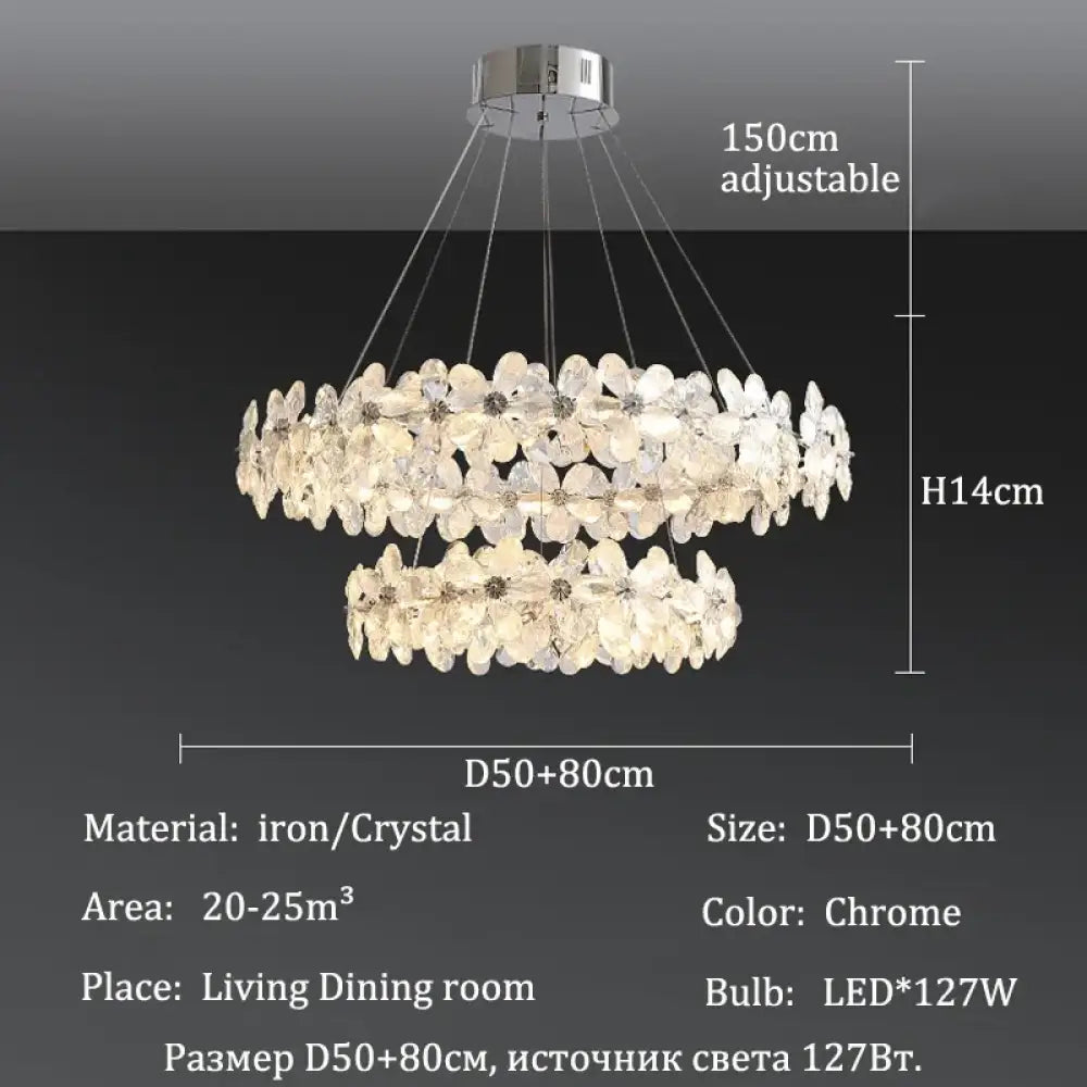 Modern Petal Crystal Chandelier – Luxury Ceiling Lighting