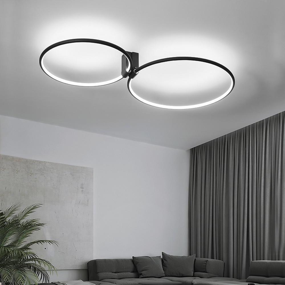 2-Circle Metal Abstract LED Flush Mount Ceiling Light