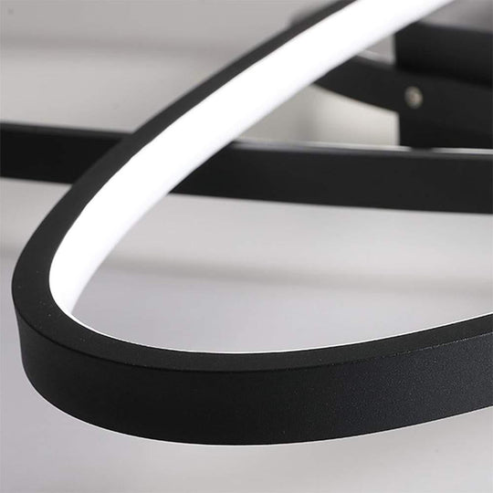 Overlapping Oval LED Modern Flush Mount Ceiling Light