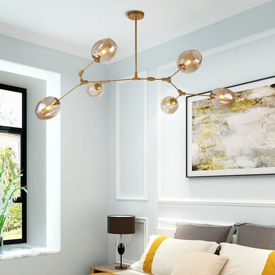 Nordic Branches Bubble Sputnik Chandelier – 5 to 11 Lights, Gold Finish
