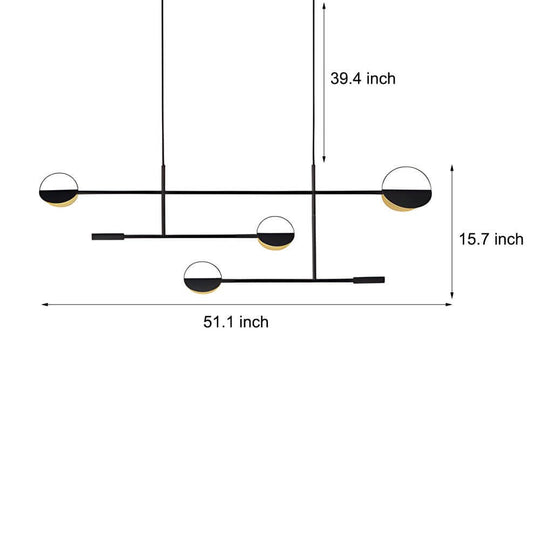 Modern Adjustable LED Linear Iron Pendant Lamp