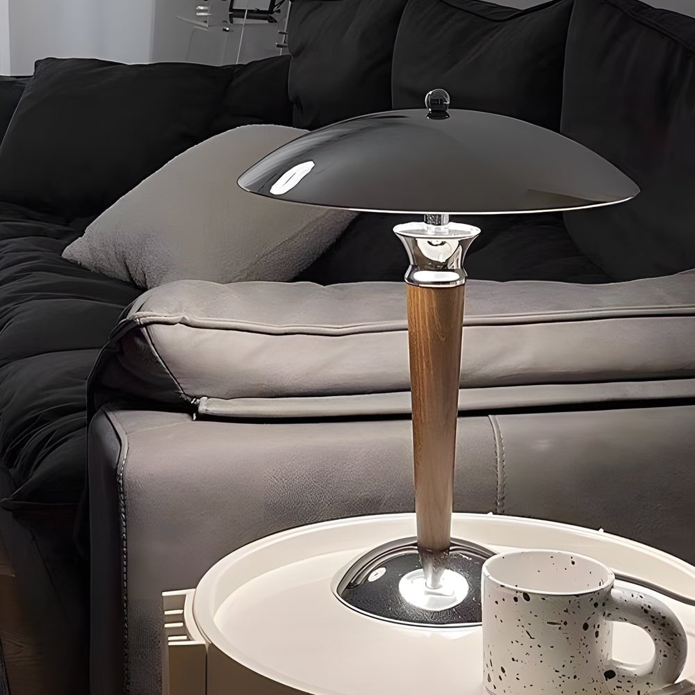 Chrome Mushroom Umbrella Table Lamp – 3 Step LED Lights