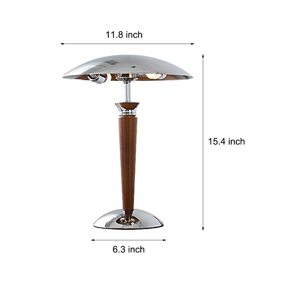 Chrome Mushroom Umbrella Table Lamp – 3 Step LED Lights