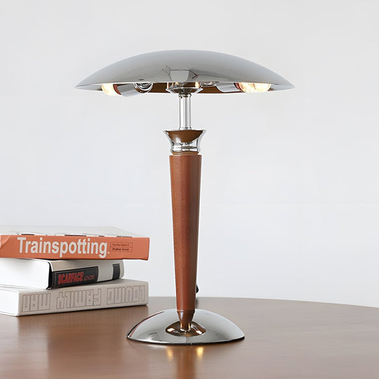 Chrome Mushroom Umbrella Table Lamp – 3 Step LED Lights