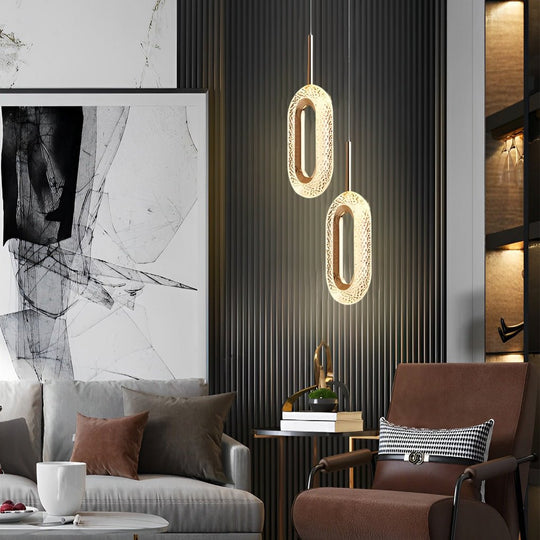 Circle Water Drop Minimalist Pendant Light with Three-Step Dimming LED