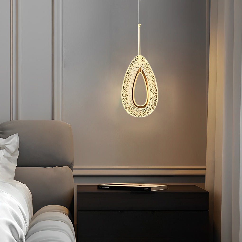 Circle Water Drop Minimalist Pendant Light with Three-Step Dimming LED