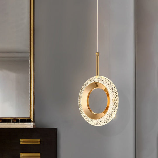 Circle Water Drop Minimalist Pendant Light with Three-Step Dimming LED