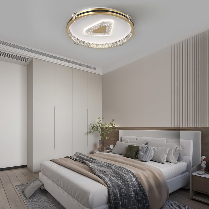 Circular Geometric Three Step Dimming LED Modern Ceiling Light Fixture