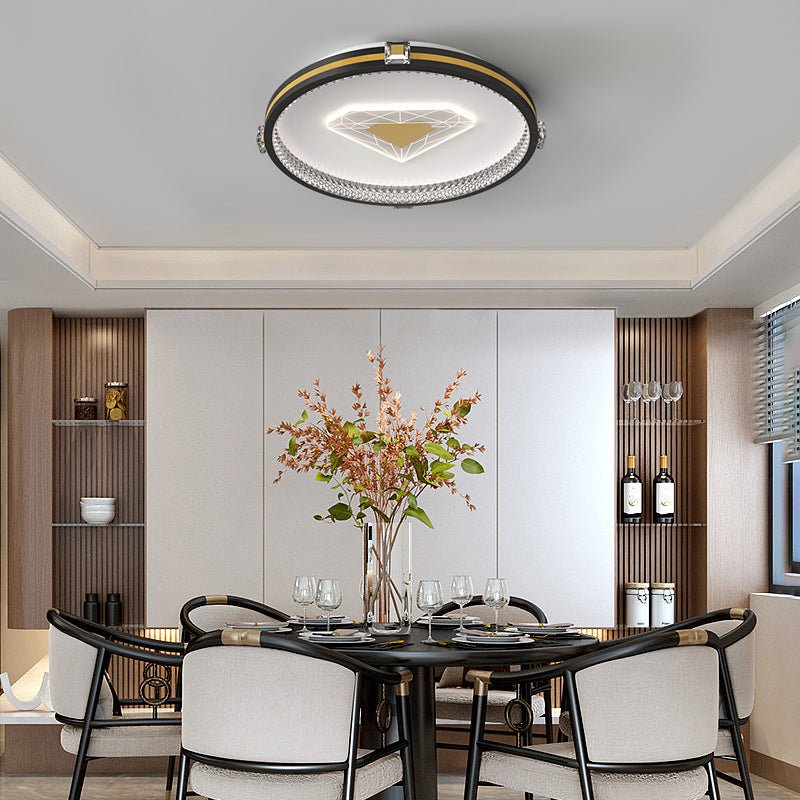 Circular Geometric Three Step Dimming LED Modern Ceiling Light Fixture