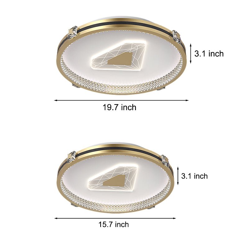 Circular Geometric Three Step Dimming LED Modern Ceiling Light Fixture