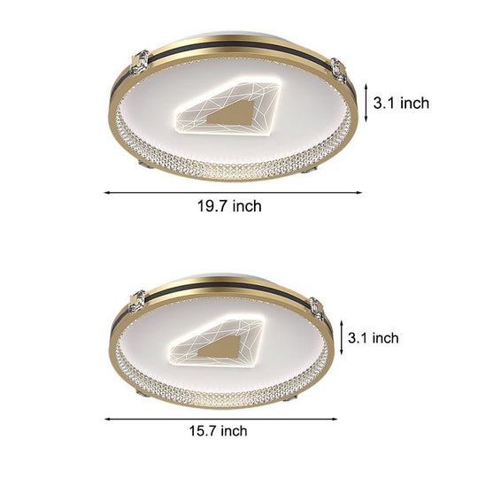 Circular Geometric Three Step Dimming LED Modern Ceiling Light Fixture