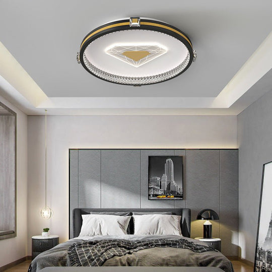 Circular Geometric Three Step Dimming LED Modern Ceiling Light Fixture
