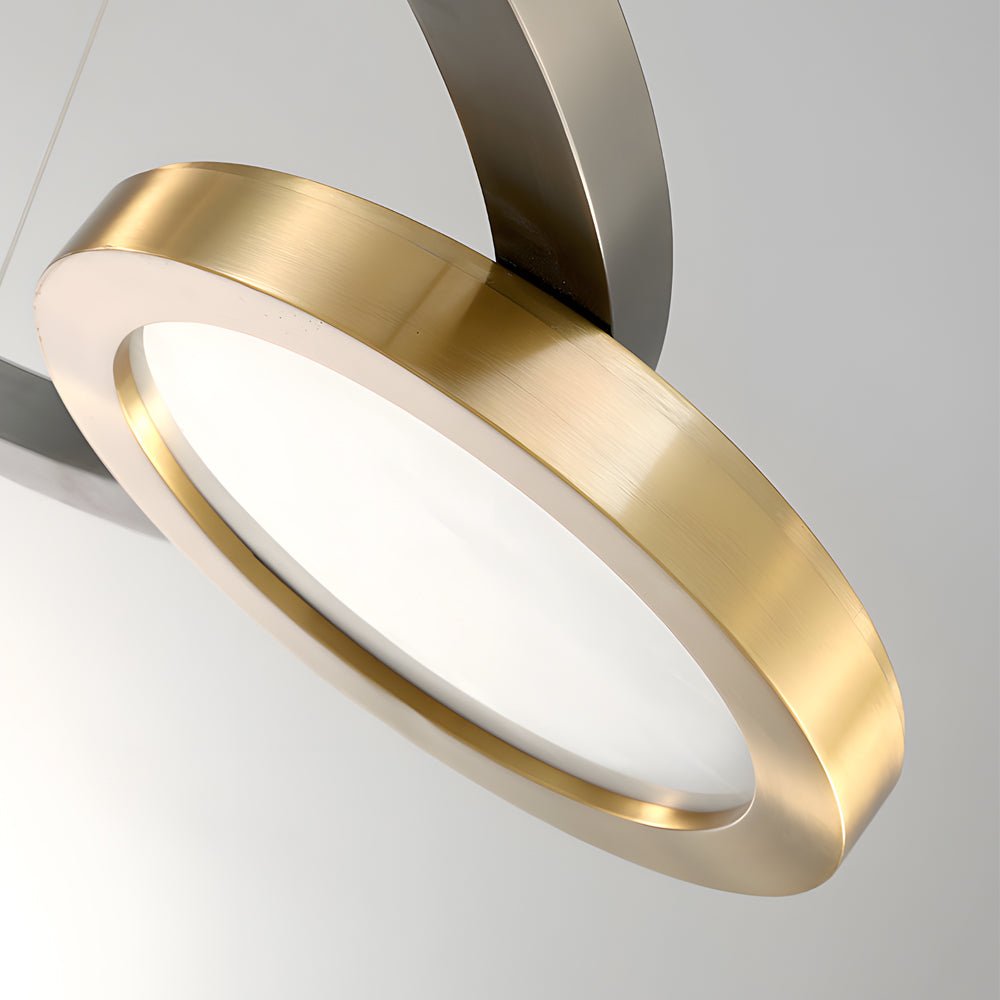 Circular Multi-Ring LED Chandelier – Brass & Pearl Black Finish