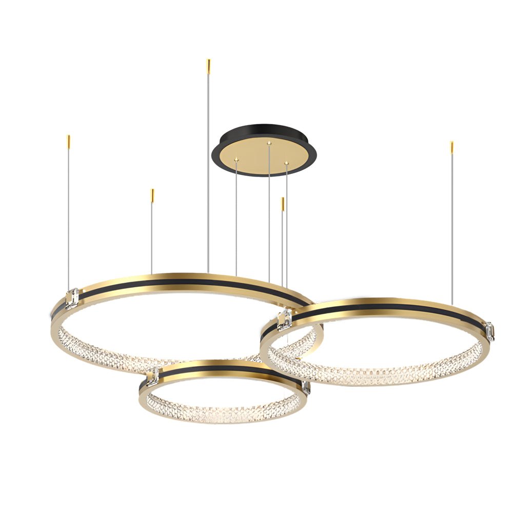 Brushed Gold Circular Ring Ceiling Light with 3-Step Dimming