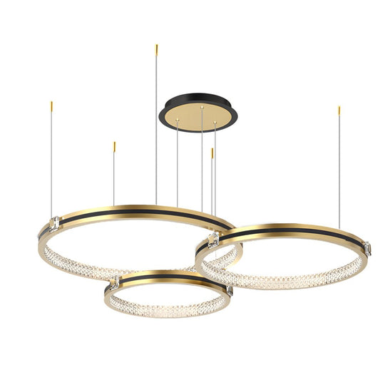 Brushed Gold Circular Ring Ceiling Light with 3-Step Dimming