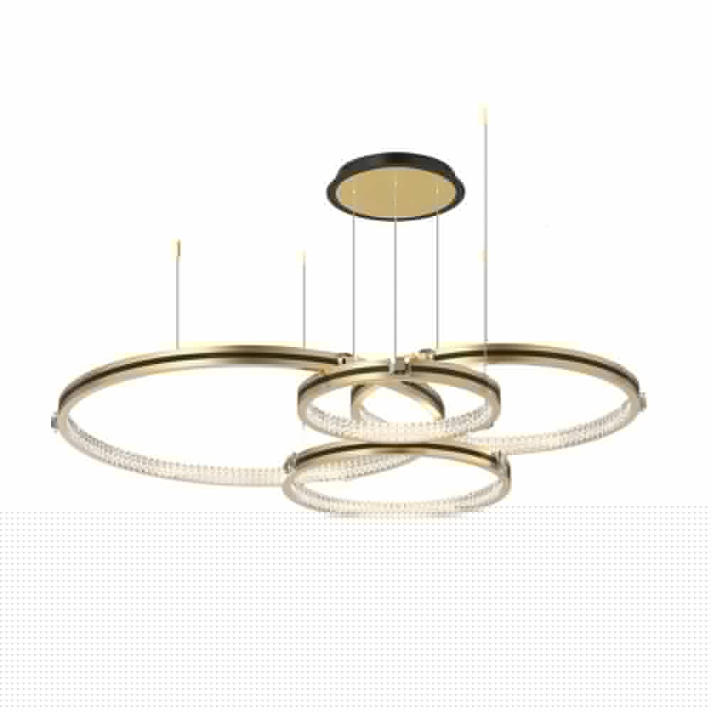 Brushed Gold Circular Ring Ceiling Light with 3-Step Dimming