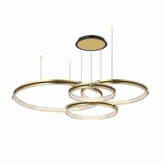 Brushed Gold Circular Ring Ceiling Light with 3-Step Dimming