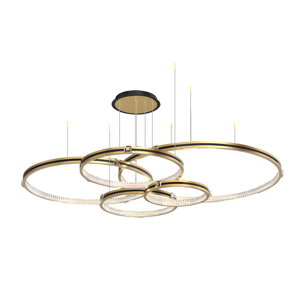 Brushed Gold Circular Ring Ceiling Light with 3-Step Dimming