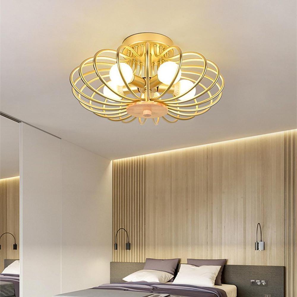 Modern Metal Globe Flush Mount Ceiling Light – Nordic LED Lantern Design