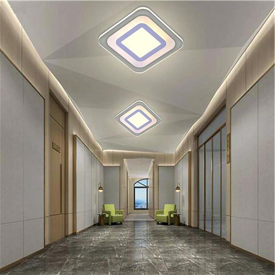 Flat Flush Mount LED Ceiling Fixture with 1 Ambient Light