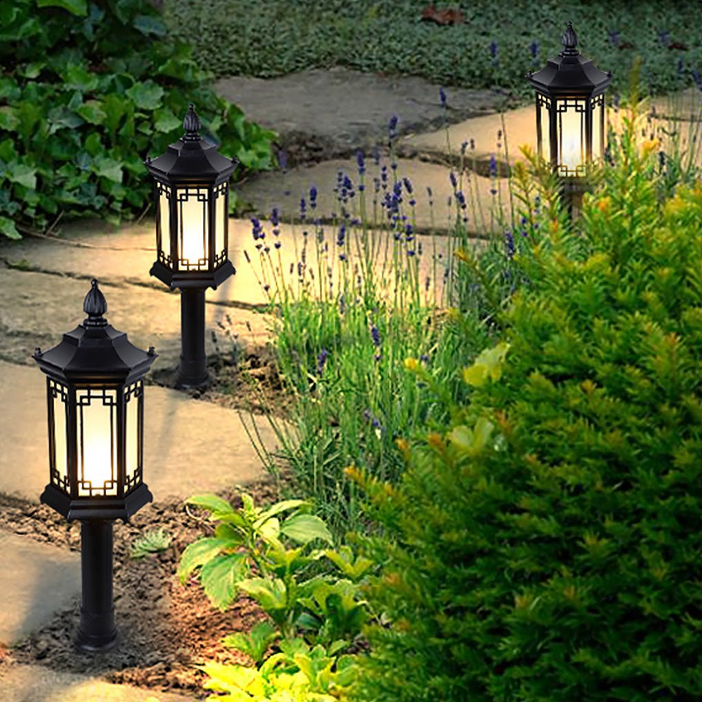 Asian-Inspired Rhombus LED Outdoor Pathway Light