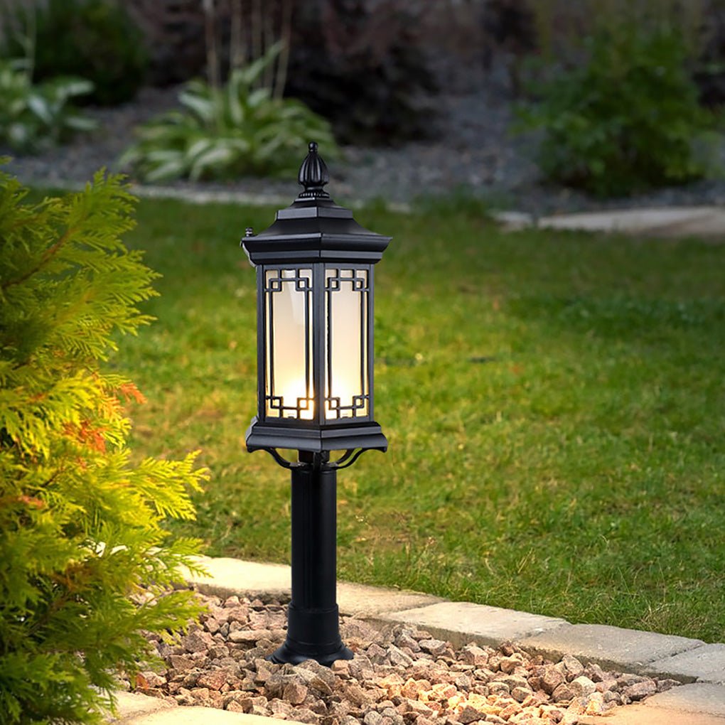 Asian-Inspired Rhombus LED Outdoor Pathway Light