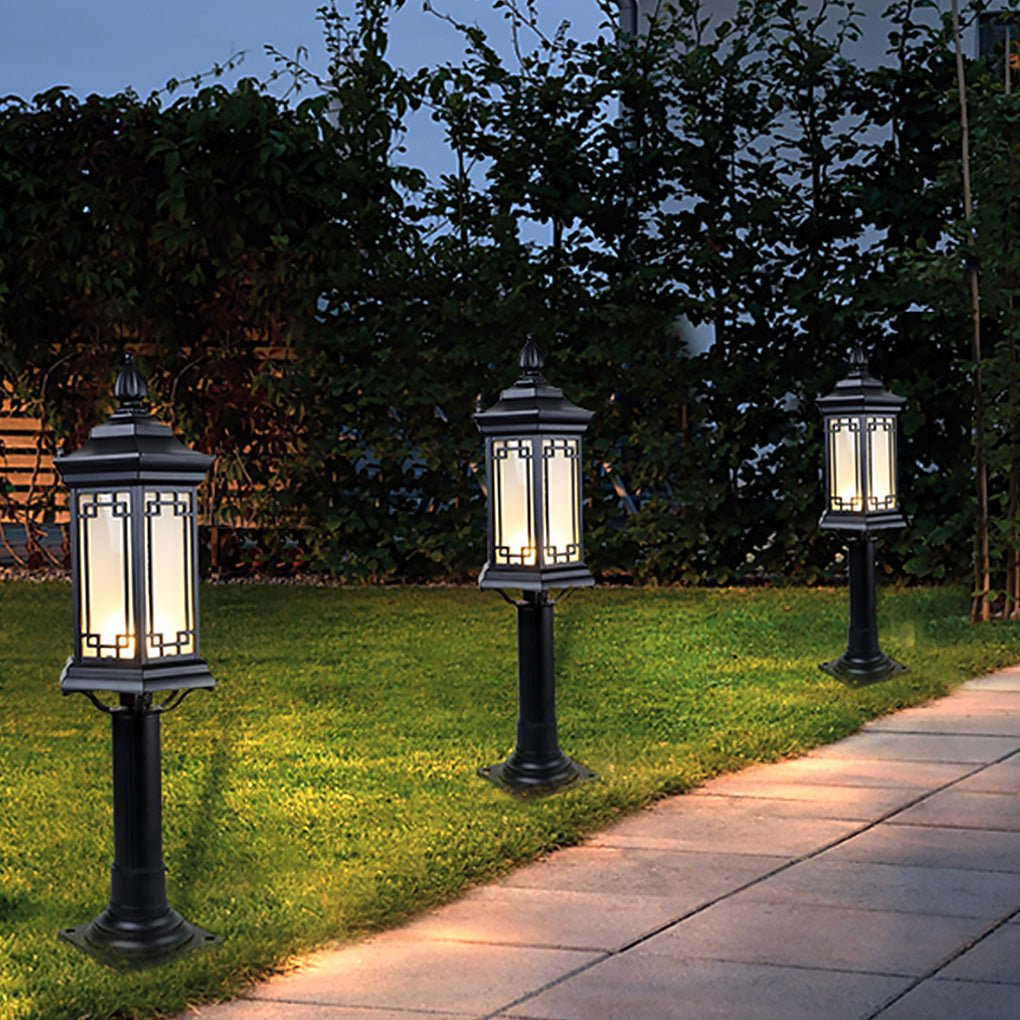 Asian-Inspired Rhombus LED Outdoor Pathway Light
