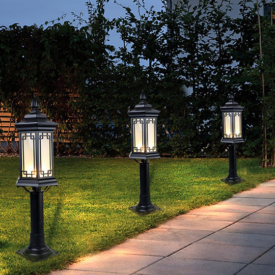 Asian-Inspired Rhombus LED Outdoor Pathway Light