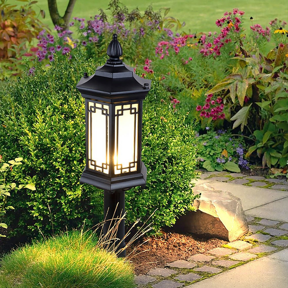 Asian-Inspired Rhombus LED Outdoor Pathway Light
