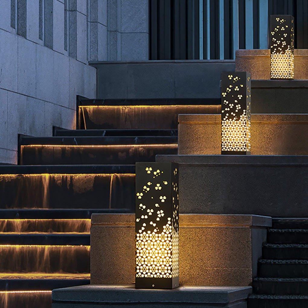 Asian Style Perforated Garden Light with Snowflake Design