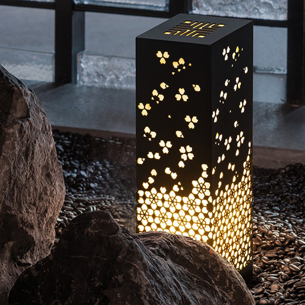 Asian Style Perforated Garden Light with Snowflake Design
