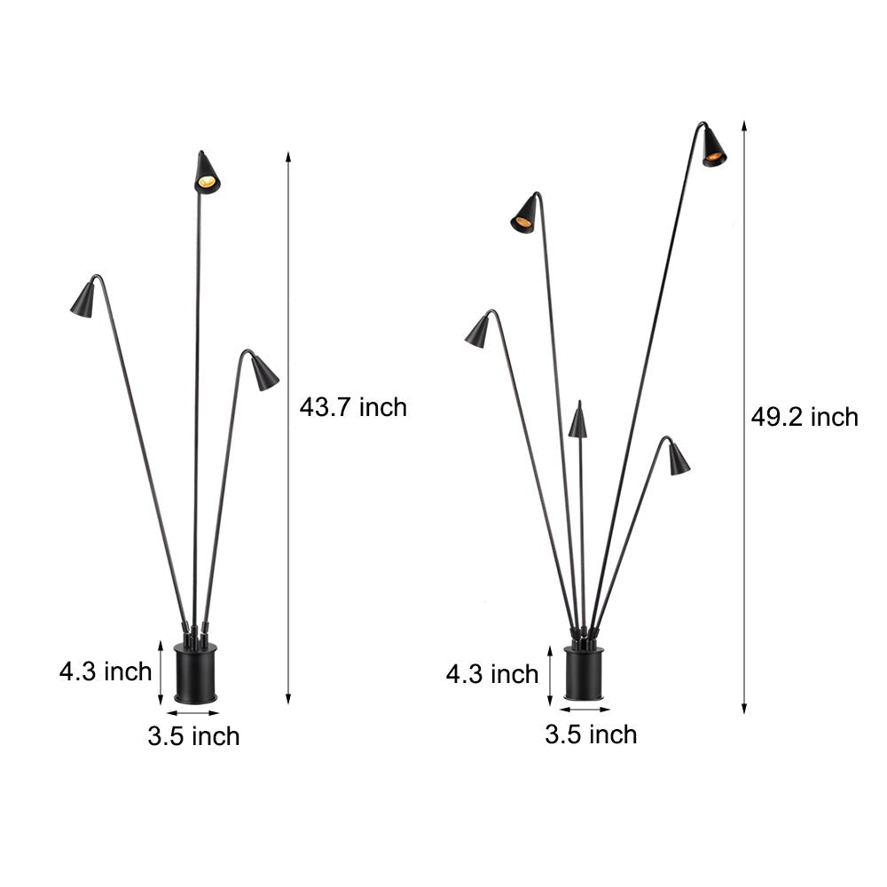 Classic Black Multi-Head Industrial LED Floor Lamp