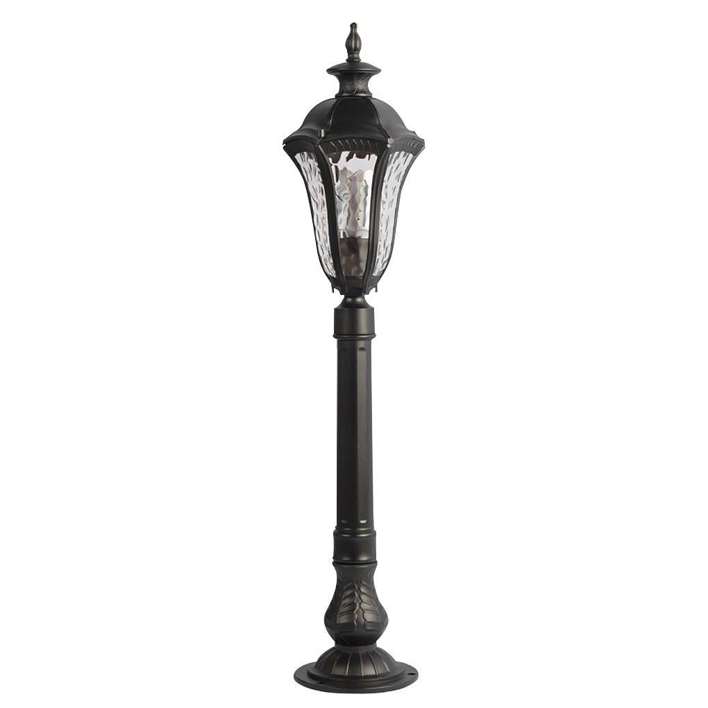 Retro Outdoor Lamp Post with Cracked Lampshade