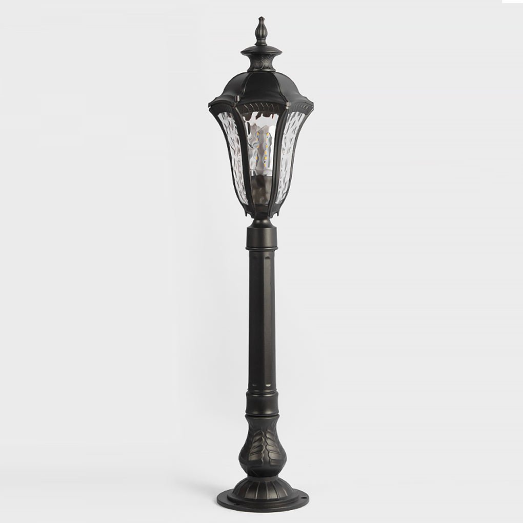 Retro Outdoor Lamp Post with Cracked Lampshade