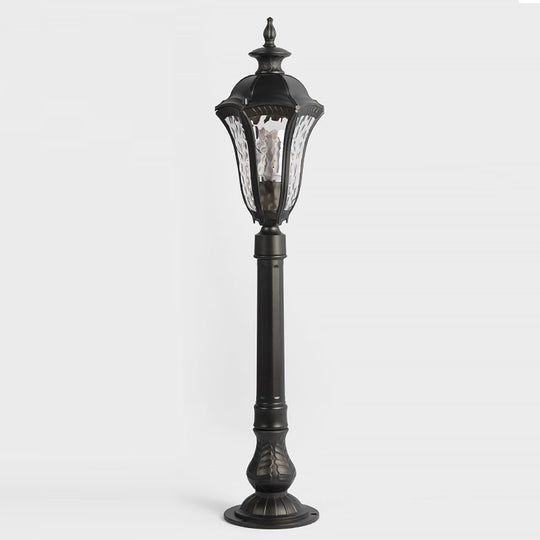 Retro Outdoor Lamp Post with Cracked Lampshade