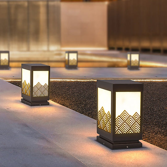 Modern Rectangular Stainless Steel Waterproof Outdoor Landscape Lamp