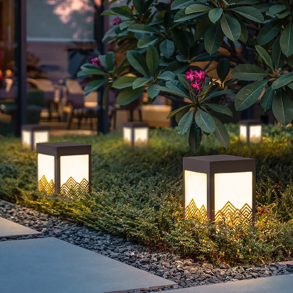 Modern Rectangular Stainless Steel Waterproof Outdoor Landscape Lamp