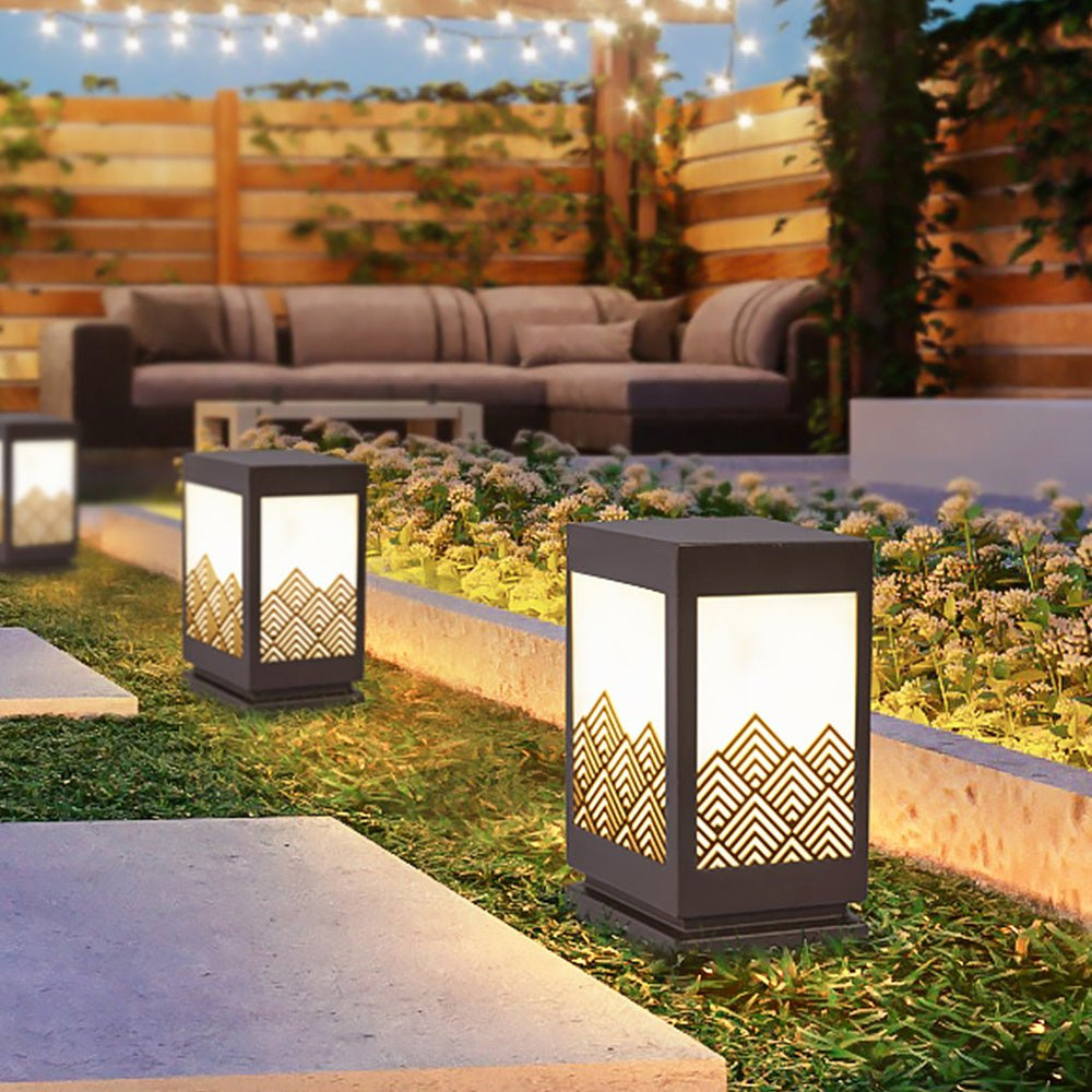 Modern Rectangular Stainless Steel Waterproof Outdoor Landscape Lamp