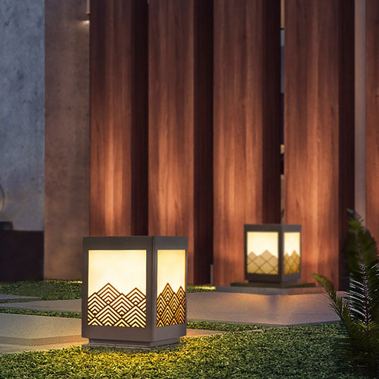 Modern Rectangular Stainless Steel Waterproof Outdoor Landscape Lamp