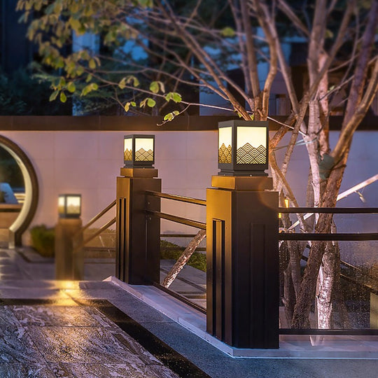 Modern Rectangular Stainless Steel Waterproof Outdoor Landscape Lamp