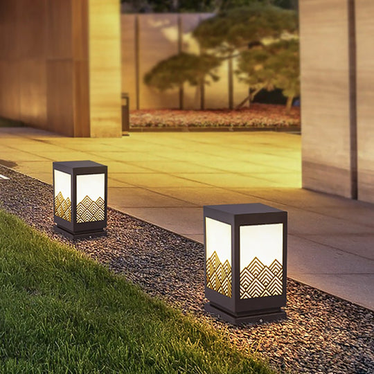 Modern Rectangular Stainless Steel Waterproof Outdoor Landscape Lamp
