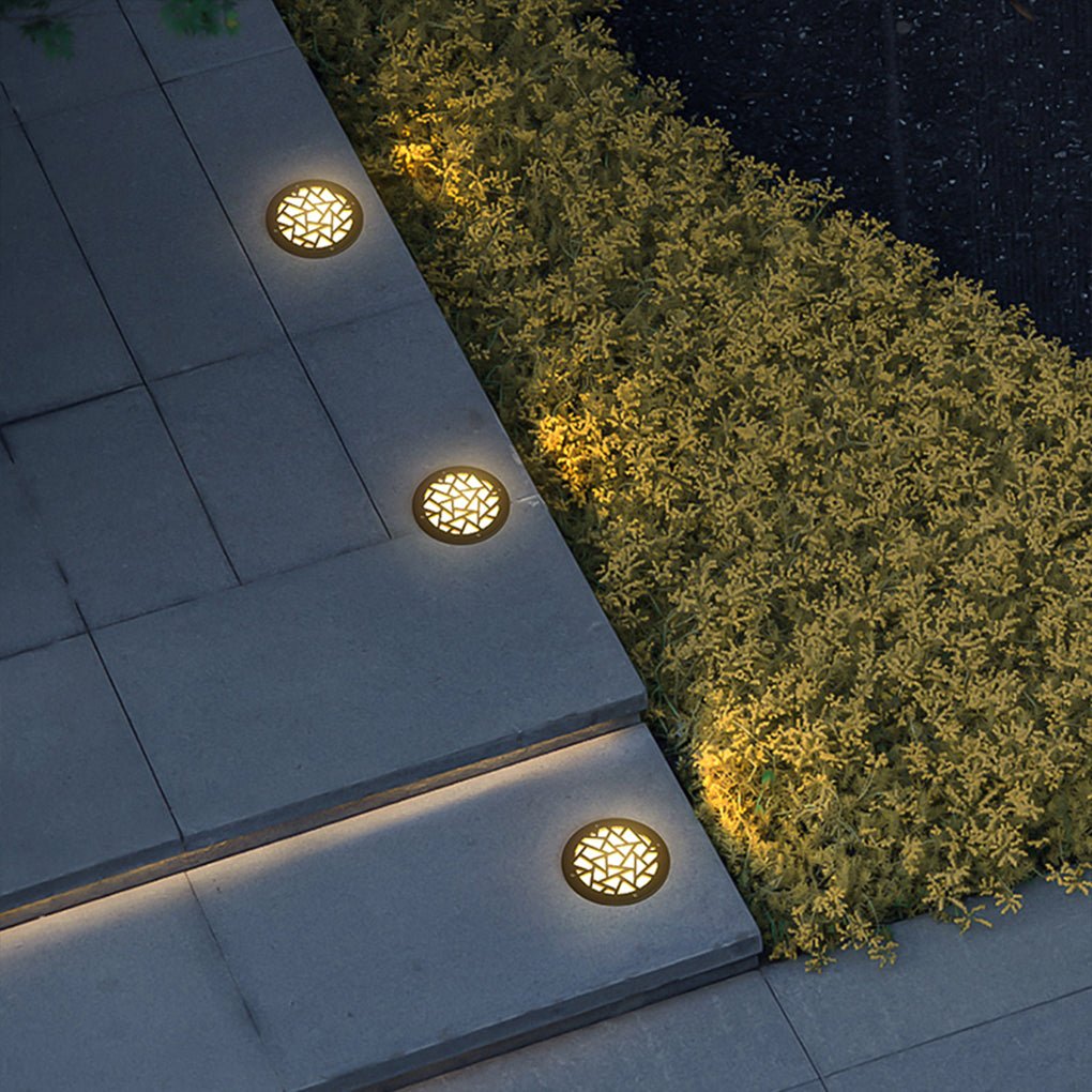 Elegant Pattern LED Embedded Garden Step Light Waterproof