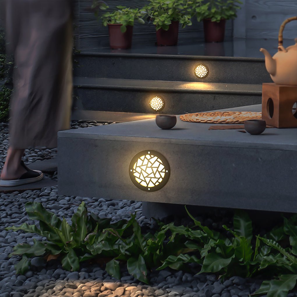 Elegant Pattern LED Embedded Garden Step Light Waterproof