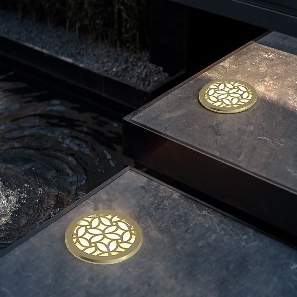 Elegant Pattern LED Embedded Garden Step Light Waterproof