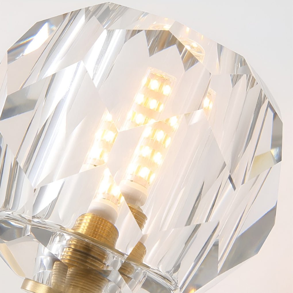 Ball-Shaped LED Crystal Gold Postmodern Wall Lamp – Plug-in Sconce