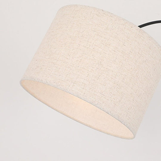 Marble Base Adjustable Arc Floor Lamp with Fabric Shade