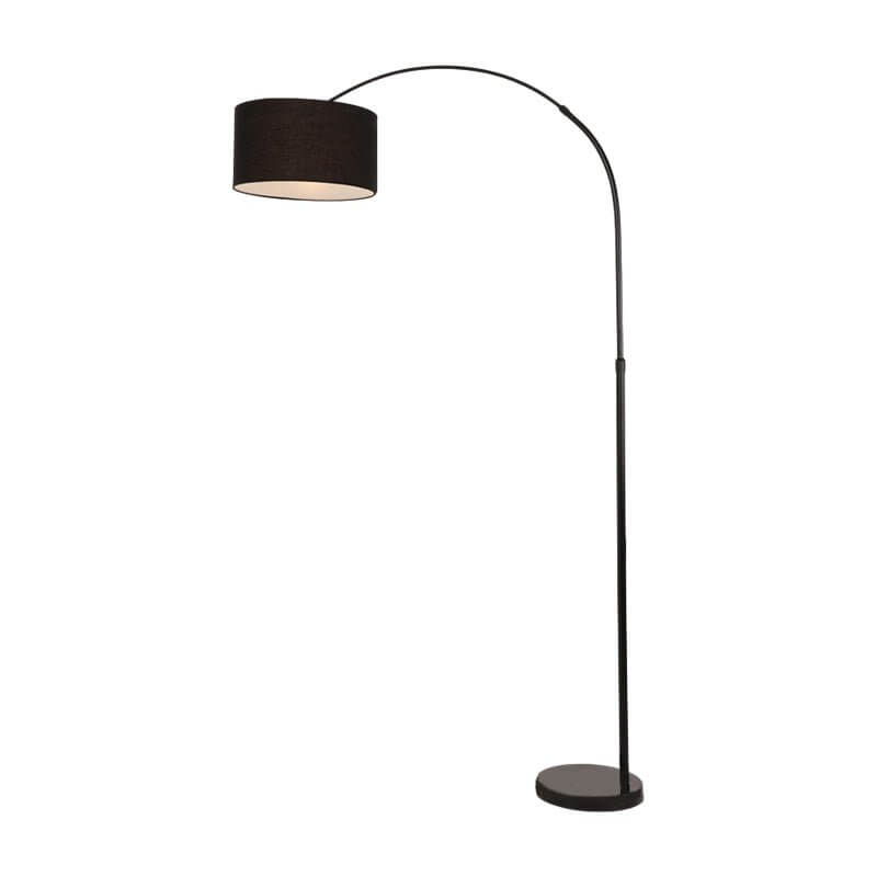 Marble Base Adjustable Arc Floor Lamp with Fabric Shade
