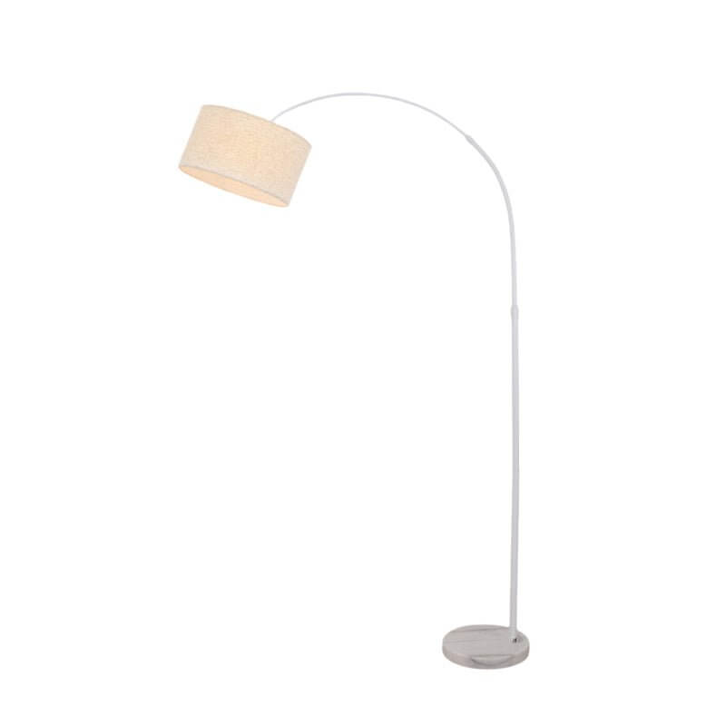 Marble Base Adjustable Arc Floor Lamp with Fabric Shade
