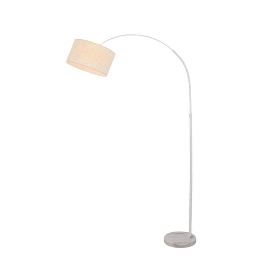 Marble Base Adjustable Arc Floor Lamp with Fabric Shade